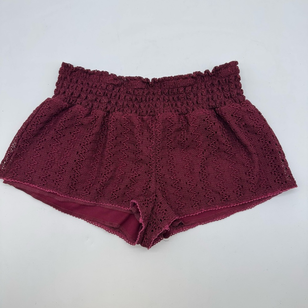 No Boundaries Lace Shorts Women’s Size M Wine Red – New Without Tag